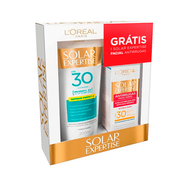 Kit Protetor Solar Corporal Expertise L'Oréal Paris FPS30 200ml + Protetor Solar Facial Antirrugas FPS30 25g
