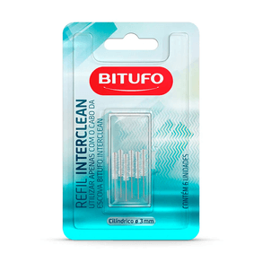 Refil Interdental Bitufo Interclean Cilíndrico 3mm 6 Unidades
