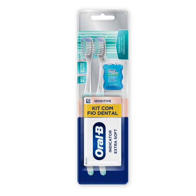 Escova Dental Oral-B Sensitive Indicator 2 Unidades + Fio Dental