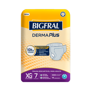 Fralda Descartável Bigfral Derma Plus XG 7 Unidades