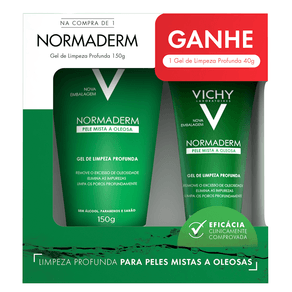 Kit Gel Limpeza Profunda Normaderm Vichy 150g + Gel Limpeza Profunda Normaderm Vichy 40g