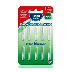 Refil Interdental Oral Nexter Cilíndrico Fino 10 Unidades