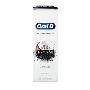 Gel Dental Oral-B Natural Essence Com Óleo de Coco e Carvão 102g
