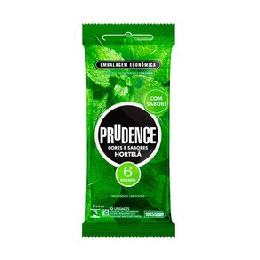 Preservativo Prudence Cores e Sabores Hortelã 6 unidades