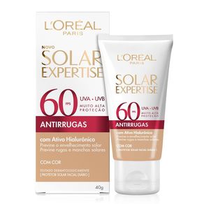 Protetor Solar Facial L'Oréal Paris Solar Expertise Antirrugas Com Cor FPS60 40g