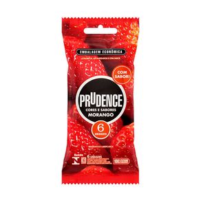 Preservativo Prudence Cores e Sabores Morango 6 Unidades
