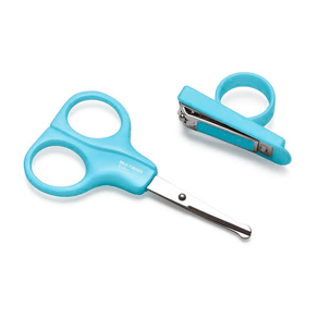 Kit Cuidados Multikids Baby Tesoura + Cortador Azul