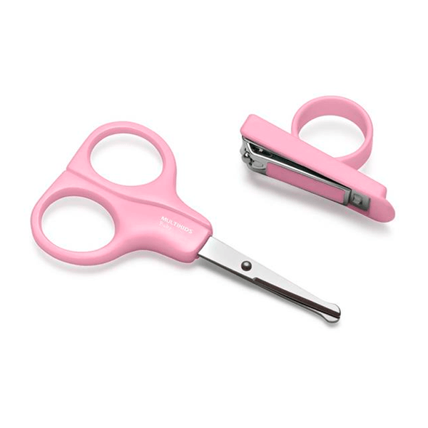 Kit Cuidados Multikids Baby Tesoura + Cortador Rosa