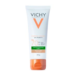Protetor Solar Capital Soleil Vichy UV-Purify FPS70 Pele Clara 40g
