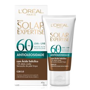Protetor Solar Facial L'Oréal Paris Solar Expertise Antioleosidade FPS60 Cor Negra 40g