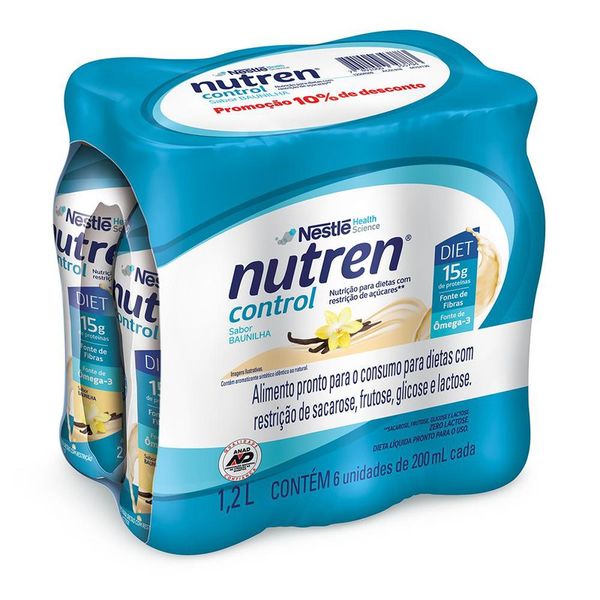Kit Suplemento Alimentar Nutren Control Baunilha 6 Unidades de 200ml