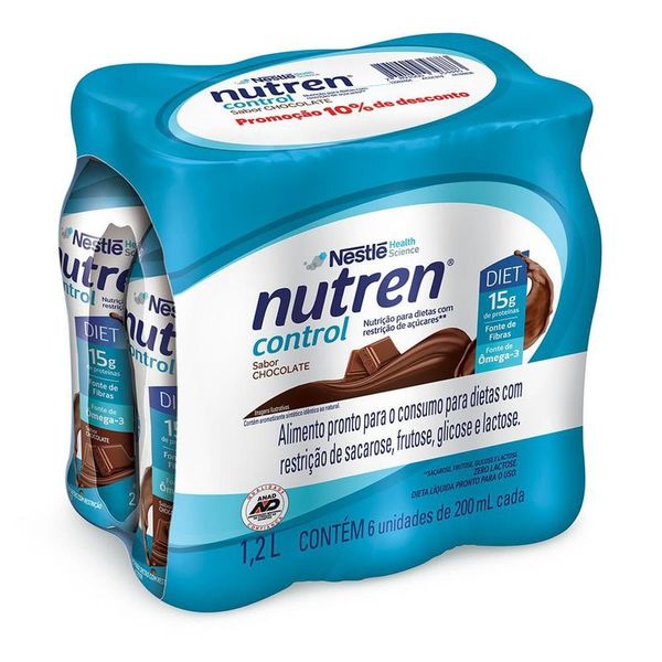 Kit Suplemento Alimentar Nutren Control Chocolate 6 Unidades de 200ml