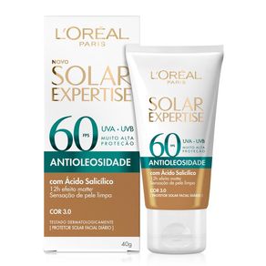 Protetor Solar Facial L'Oréal Paris Solar Expertise Antioleosidade FPS60 Cor Média 40g