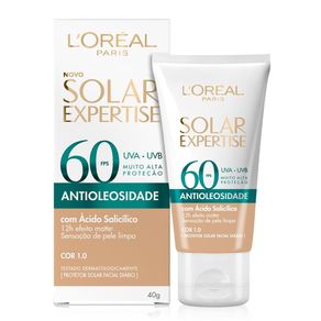 Protetor Solar Facial L'Oréal Paris Solar Expertise Antioleosidade FPS60 Cor Clara 40g