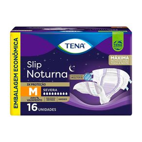 Fralda Geriátrica Tena Slip Noturna M Embalagem Econômica 16 Unidades