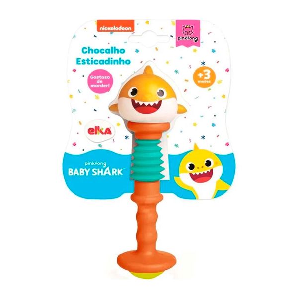 Chocalho Esticadinho Elka Baby Shark + 3 Meses 1 Unidade