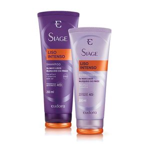 Kit Shampoo Eudora Siàge Liso Intenso 250ml + Condicionador Eudora Siàge Liso Intenso 125ml