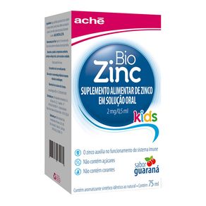 Suplemento Alimentar Bio Zinc 2mg/0,5ml Kids Infantil Sabor Guaraná 75ml