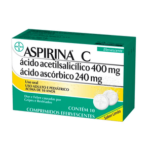 Aspirina C Sabor Limão 10 Comprimidos Efervescentes