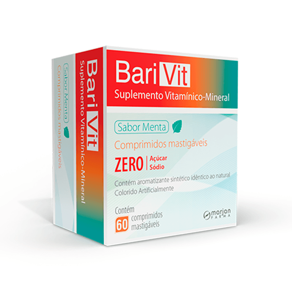 Bari Vit Sabor Menta 60 Comprimidos Mastigáveis