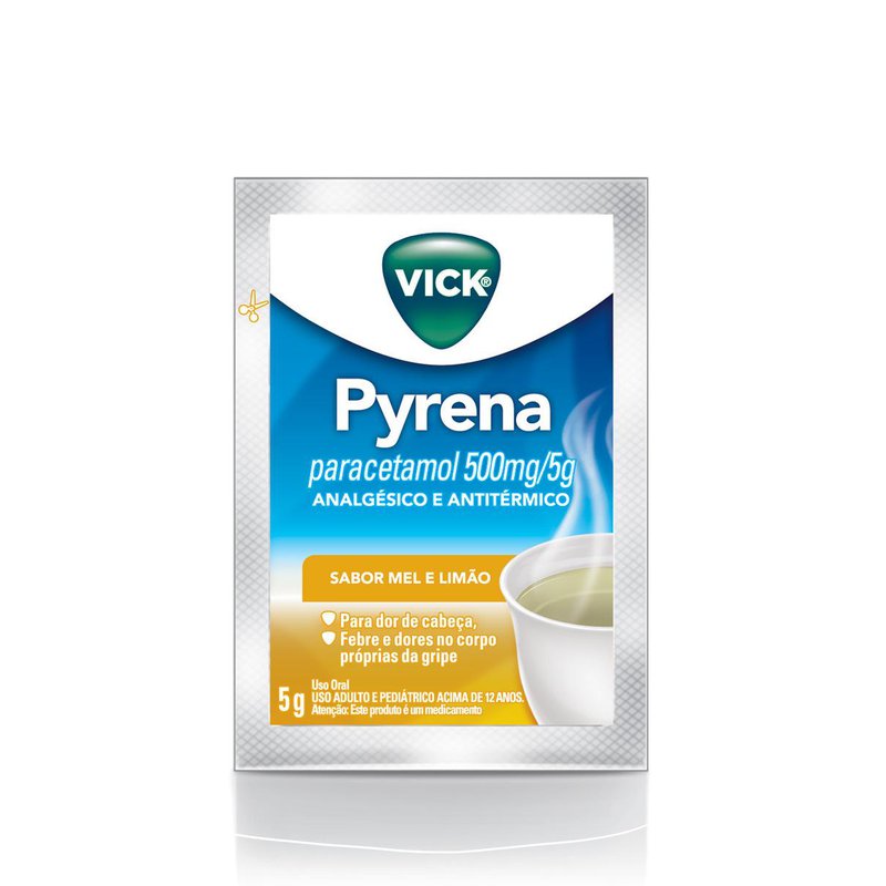 Vick Pyrena 500mg/5g Sabor Mel e Limão Sachê 5g