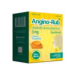 Angino Rub 3mg Sabor Mel e Limão 16 Pastilhas
