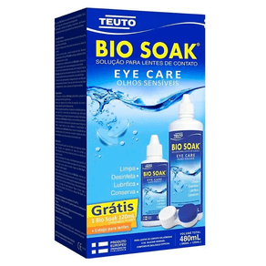 Kit Bio Soak Solução Para Lente De Contato 480ml + Estojo Para Lentes