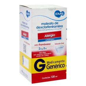 Maleato de Dexclorfeniramina - EMS solução oral frasco com 120ml