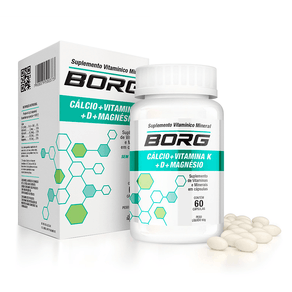 Suplemento Alimentar Borg Cálcio + Vitamina K + D + Magnésio 60 Cápsulas