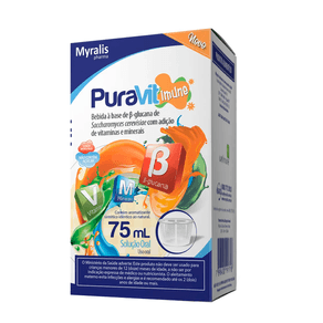 Suplemento Vitamínico e Mineral Puravit Imune Sabor Morango 75ml + Copo Dosador