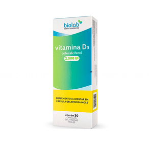 Vit D Pura 2000UI 30 Cápsulas - Biolab