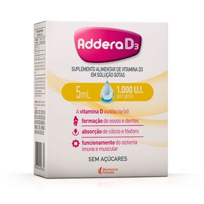 Suplemento Alimentar Addera D3 1.000UI Gotas 5ml