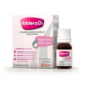 Suplemento Alimentar Addera D3 600Ui Solução Gotas 5ml