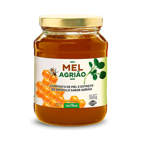 Mel Agrião Assiflora Composto de Mel e Extrato de Própolis Sabor Agrião 300g