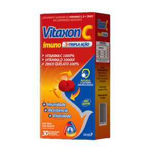 Suplemento Alimentar Vitaxon C Imuno Tripla Ação 30 Comprimidos Revestidos