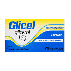 Glicel 1,667g 6 Supositórios de Uso Pediátrico