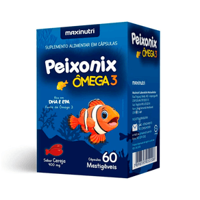 Suplemento Alimentar Peixonix Ômega 3 Sabor Cereja 60 Cápsulas Mástigáveis