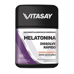 Suplemento Alimentar Vitasay Melatonina Sabor Laranja 90 Comprimidos Orodispersíveis