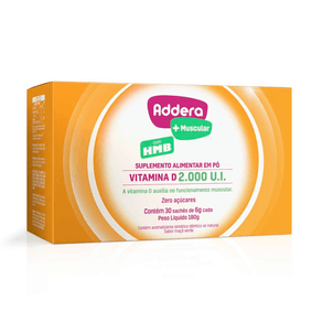 Suplemento Alimentar Addera + Muscular 2.000UI HMB Sabor Maça Verde 30 Sachês 6g