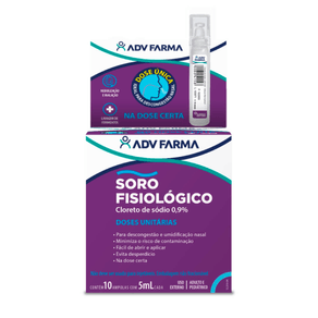 Soro Fisiológico ADV Farma Dose Única 10 Unidades 5ml Cada