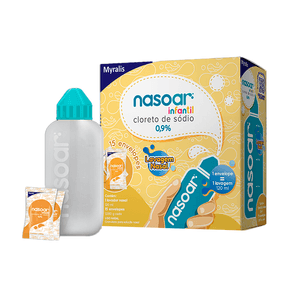 Nasoar Infantil 0,9% Granulado Para Solução Nasal 15 Envelopes + Lavador Nasal 120ml