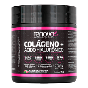 Suplemento Alimentar De Cólageno + Ácido hialurônico Renova Be Sabor Cranberry 216g