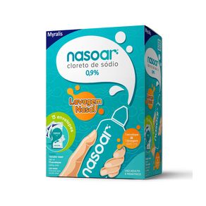 Refil Nasoar 0,9% Granulado Para Solução Nasal 15 Envelopes + Lavador Nasal 240ml