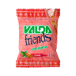 Pastilhas Valda Friends Sem Açúcar Sabor Canela Mentolada 25g