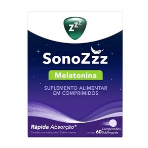 Suplemento Alimentar Sonozzz Melatonina Sabor Menta 60 Comprimidos Sublinguais