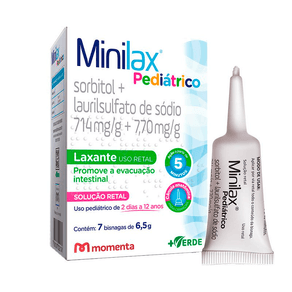 Minilax Pediátrico Solução Retal 7 Bisnagas 6,5g Cada