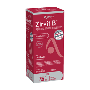 Suplemento Alimentar Zirvit B Suspensão Oral Sabor Tutti-Frutti 30ml + Dosador