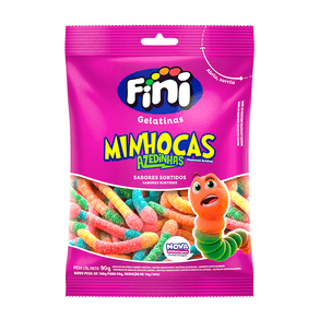 Balas de Gelatina Fini Minhocas Cítricas 90g