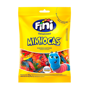 Balas de Gelatina Fini Minhocas 90g