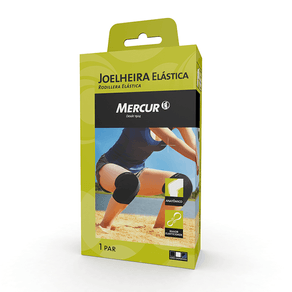 Joelheira Elástica Mercur Tamanho P Cor Preta 1 Par